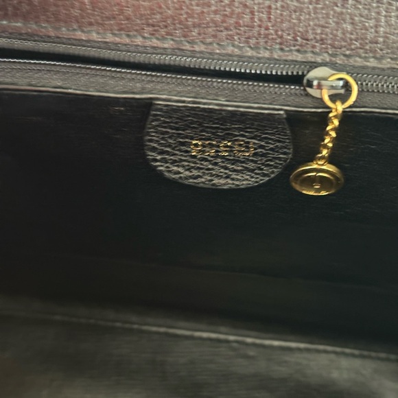 Vintage from 1960 Gucci Lady padlock  top handle black leather 100% authentic - Picture 7 of 17